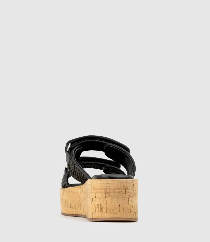 LYMERIC Two Strap Slide on Unit in Black