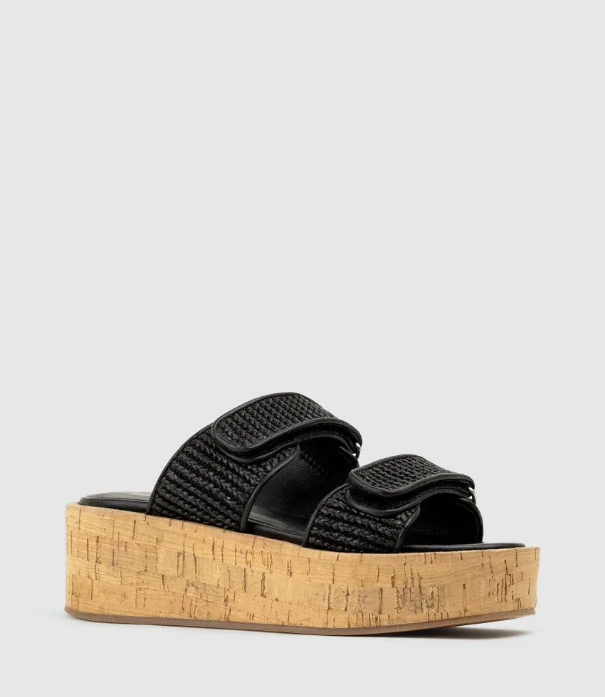 LYMERIC Two Strap Slide on Unit in Black