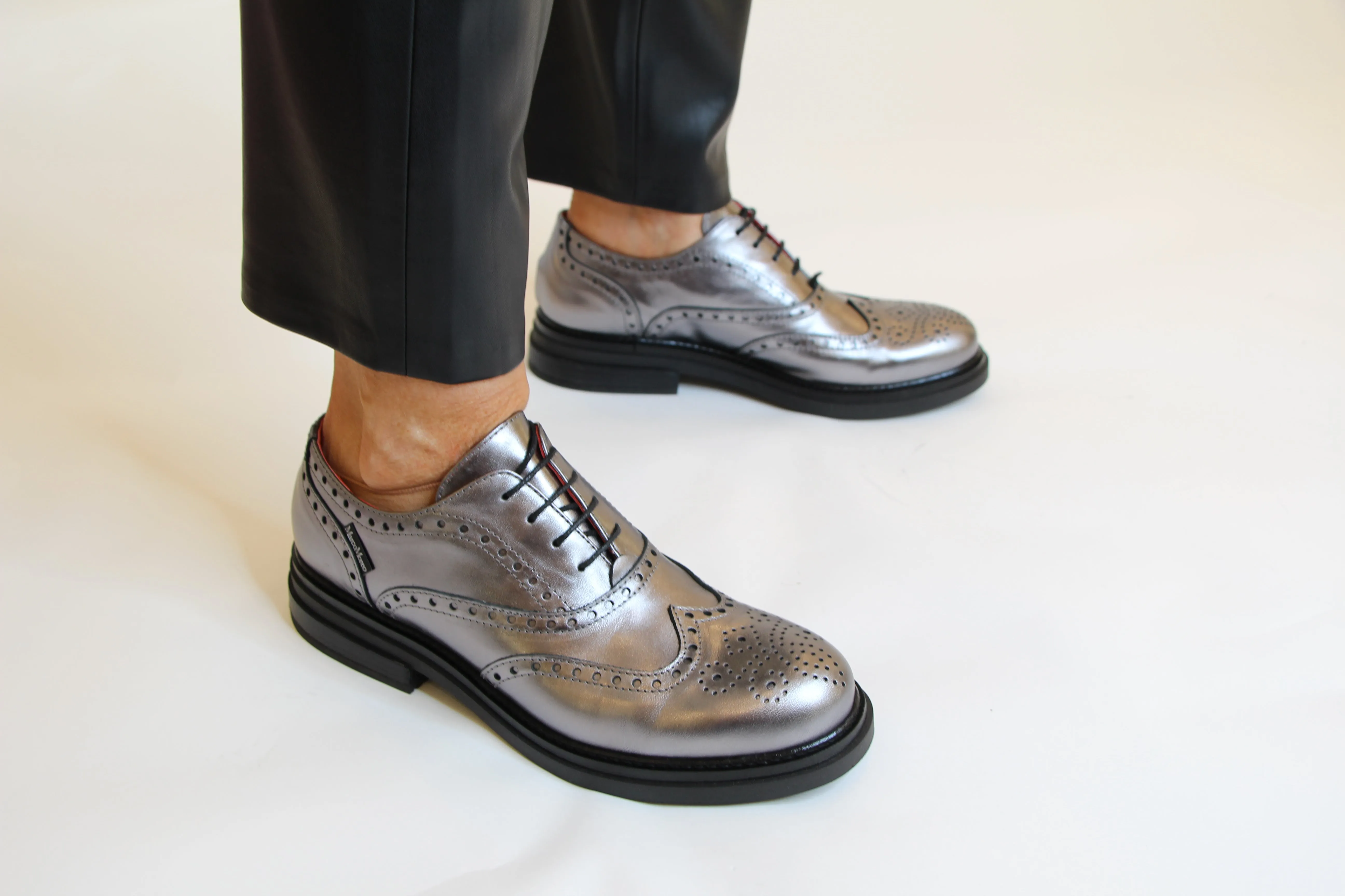 MARCO MOREO Pewter Leather Brogue G1240