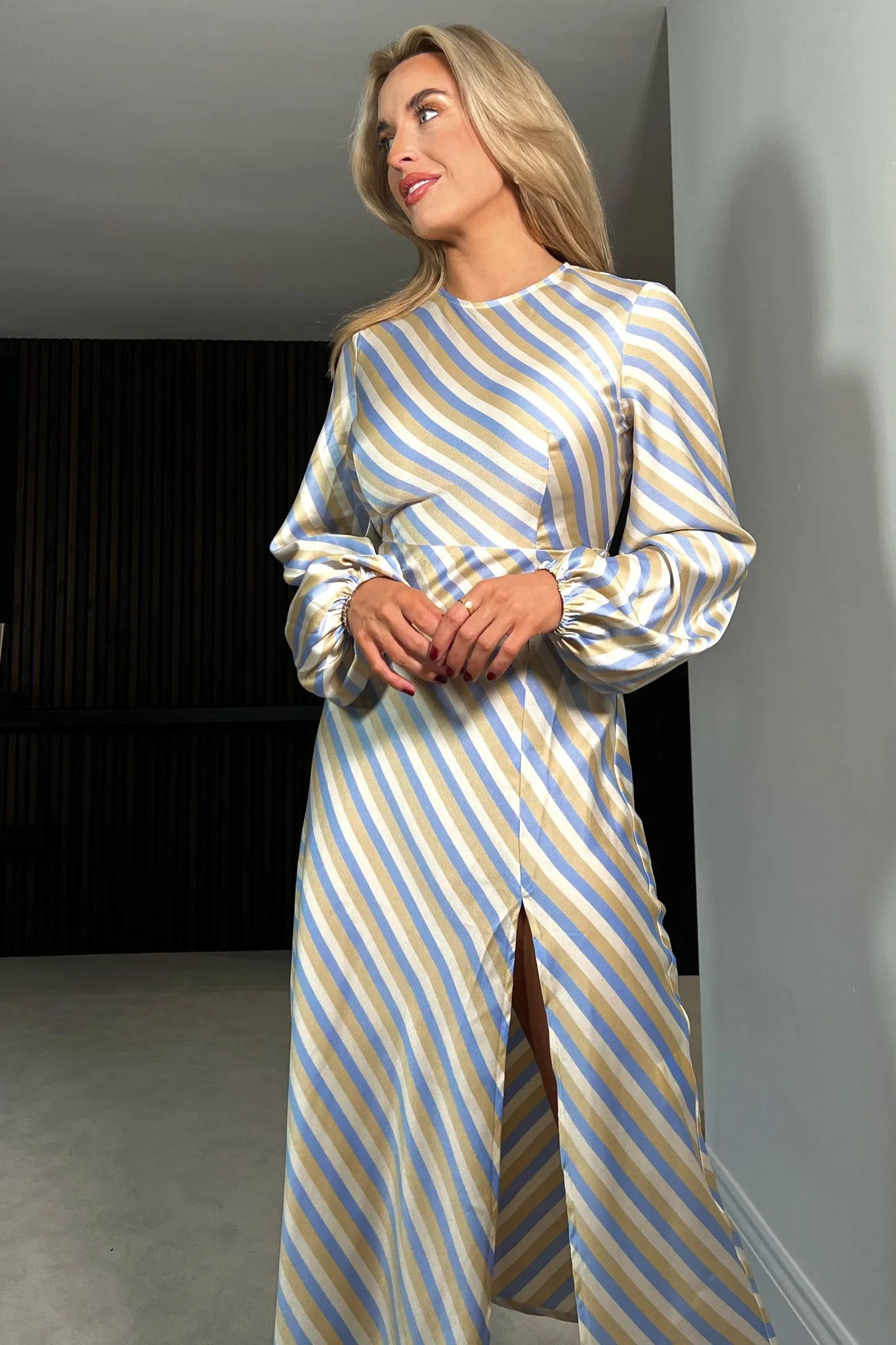 Mariana Pastel Stripe Midi Dress