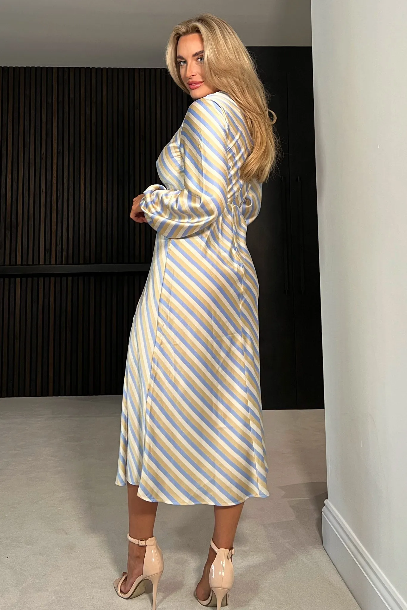 Mariana Pastel Stripe Midi Dress