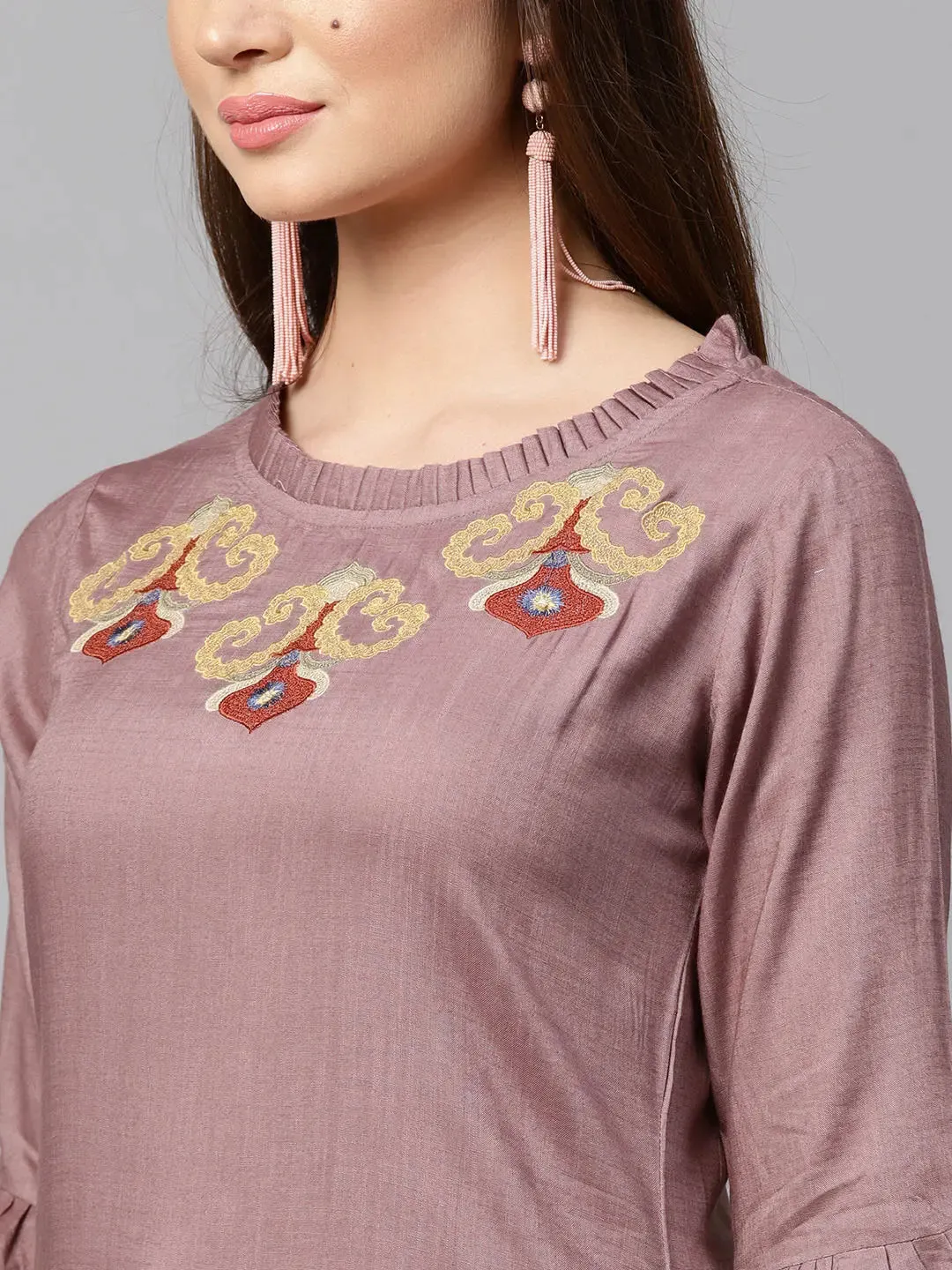 Mauve Straight Kurta