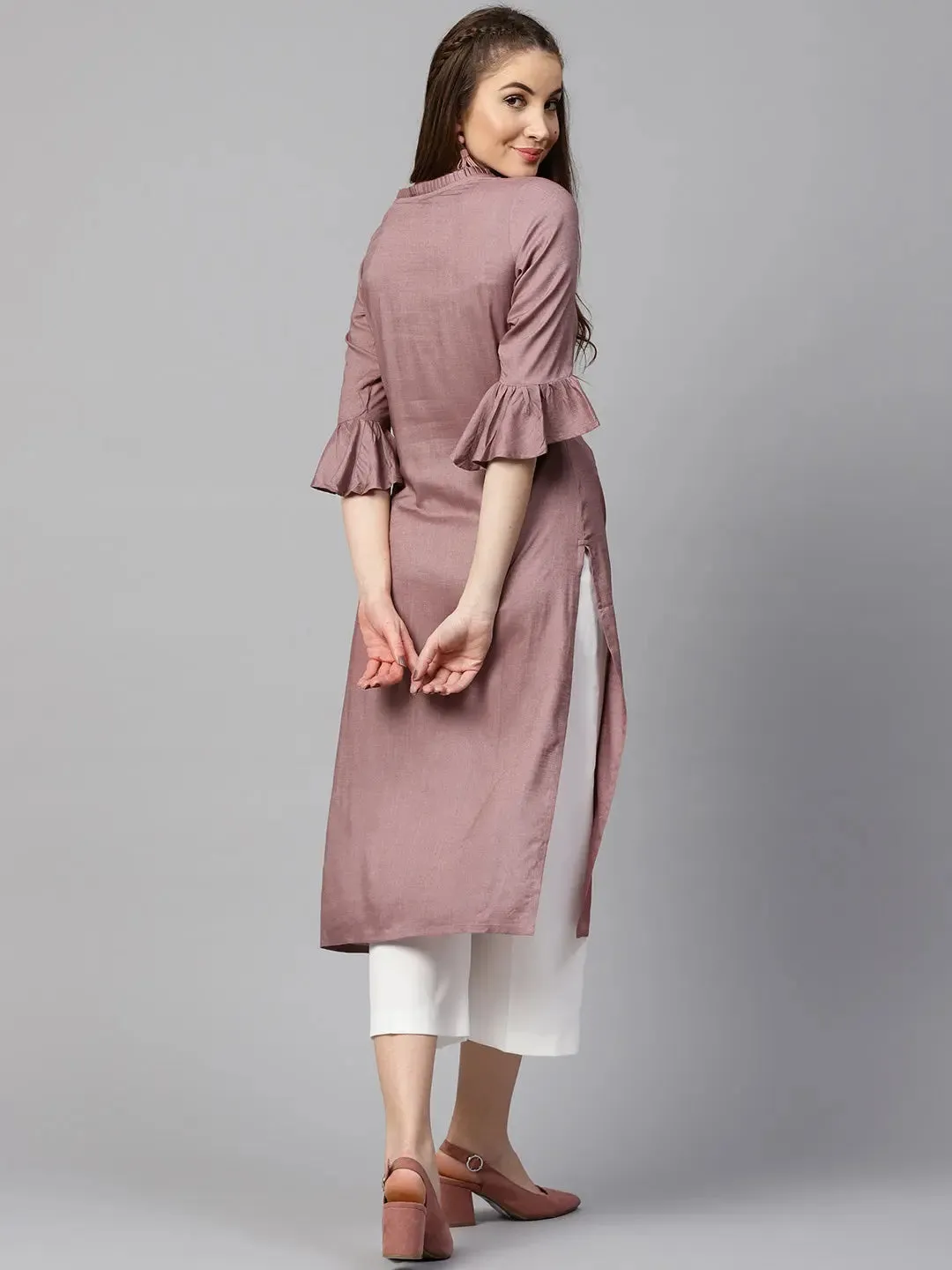 Mauve Straight Kurta