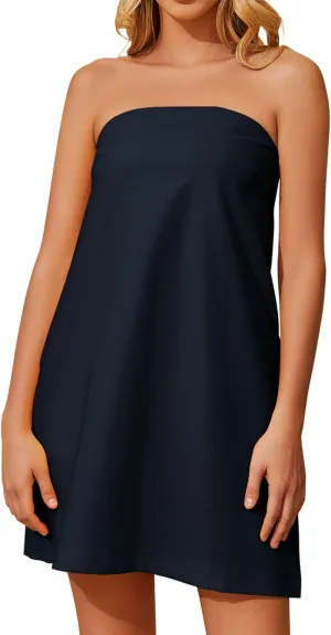 Meladyan Womens Summer Tube Dress Strapless Backless Mini Tube Dress Smocked Cut Out Relaxed Mini Dresses with Pockets Meladyan Womens Summer Tube Dress Strapless Backless Mini Tube Dress Smocked Cut Out Relaxed Mini Dresses with Pockets