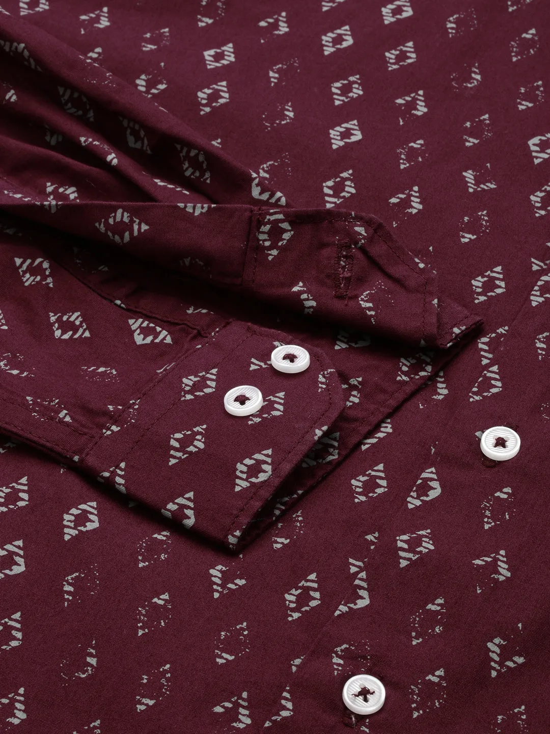 Men Red Printed Casual Shirt