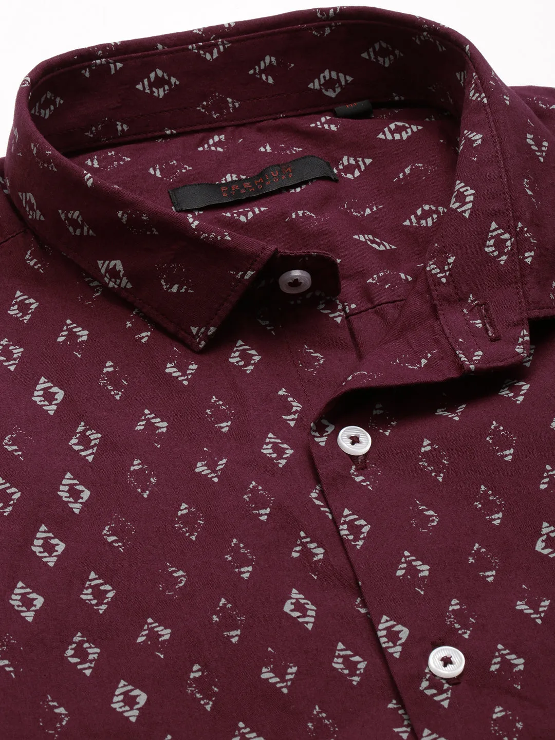 Men Red Printed Casual Shirt