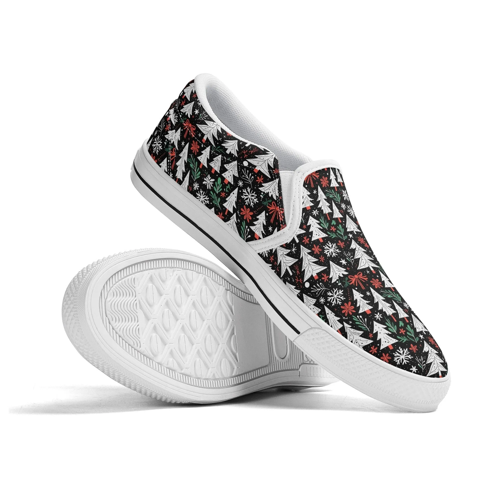Mens Christmas Tree Rubber Slip On Shoes
