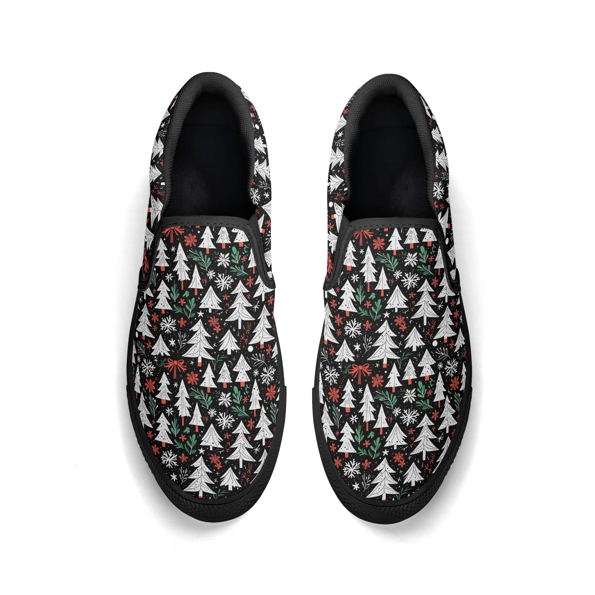 Mens Christmas Tree Rubber Slip On Shoes