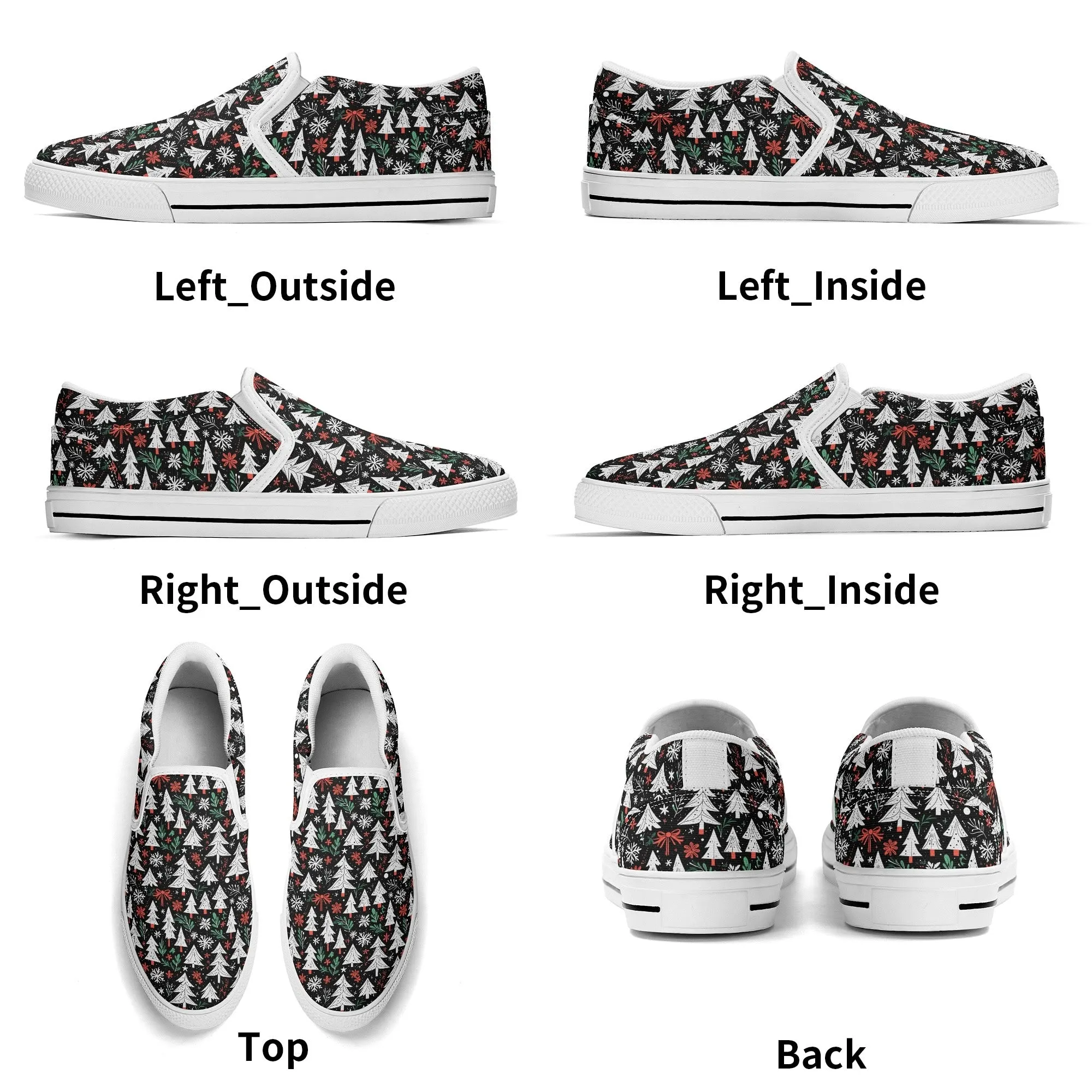 Mens Christmas Tree Rubber Slip On Shoes
