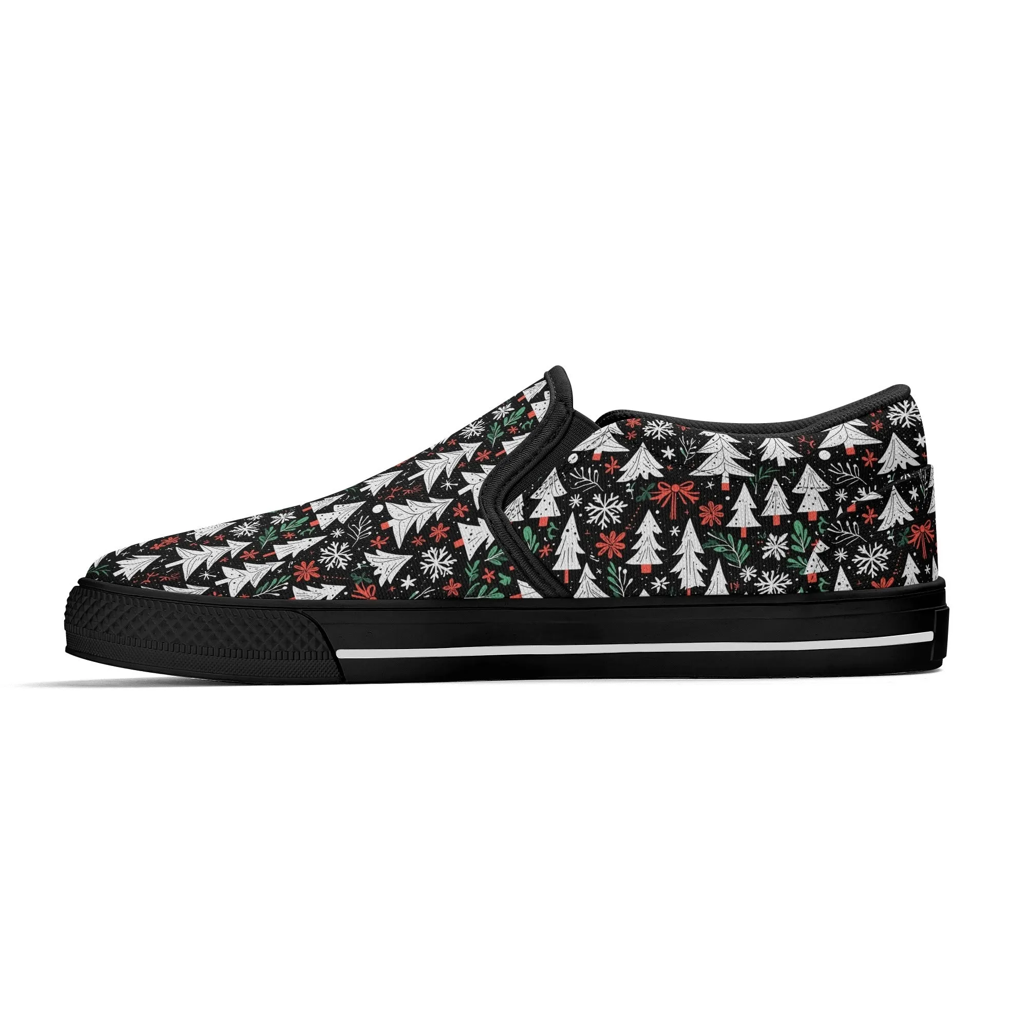 Mens Christmas Tree Rubber Slip On Shoes