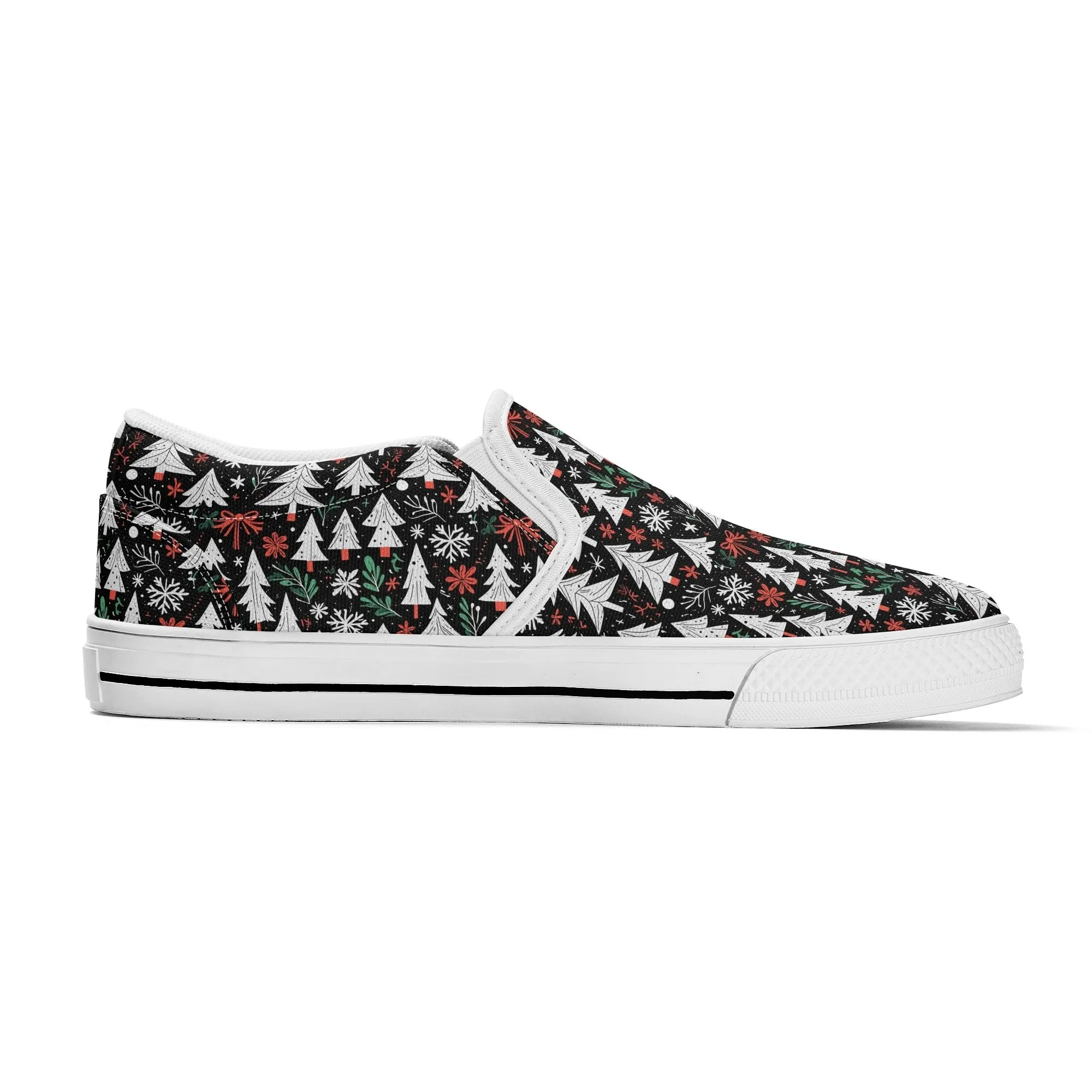 Mens Christmas Tree Rubber Slip On Shoes