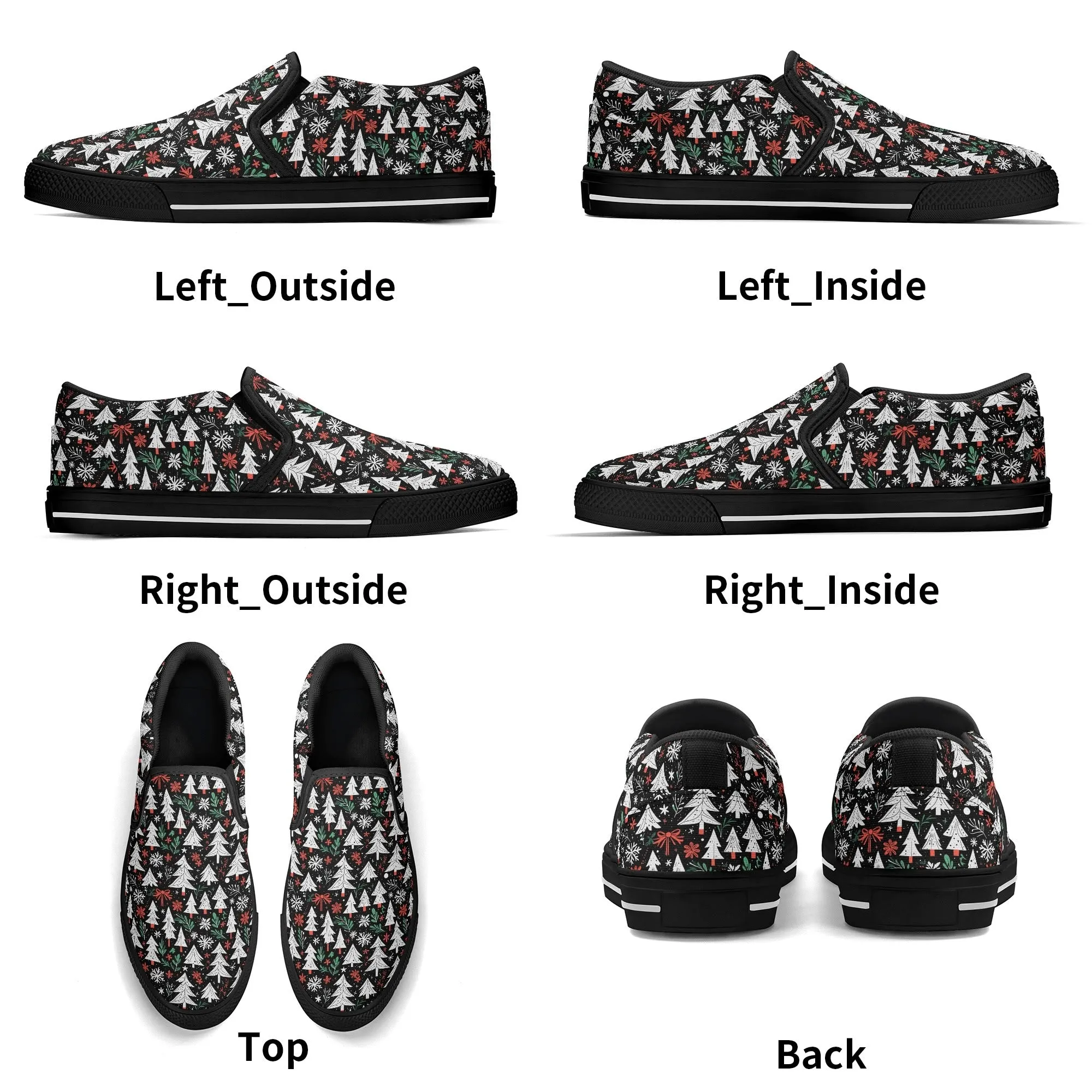Mens Christmas Tree Rubber Slip On Shoes
