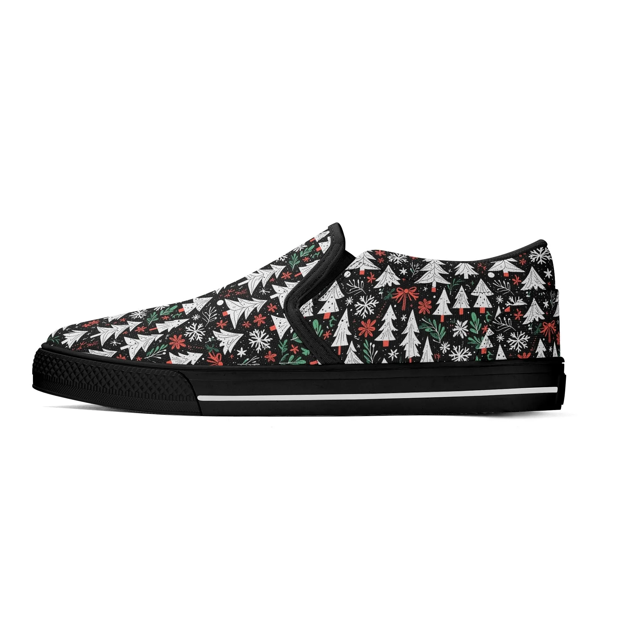 Mens Christmas Tree Rubber Slip On Shoes