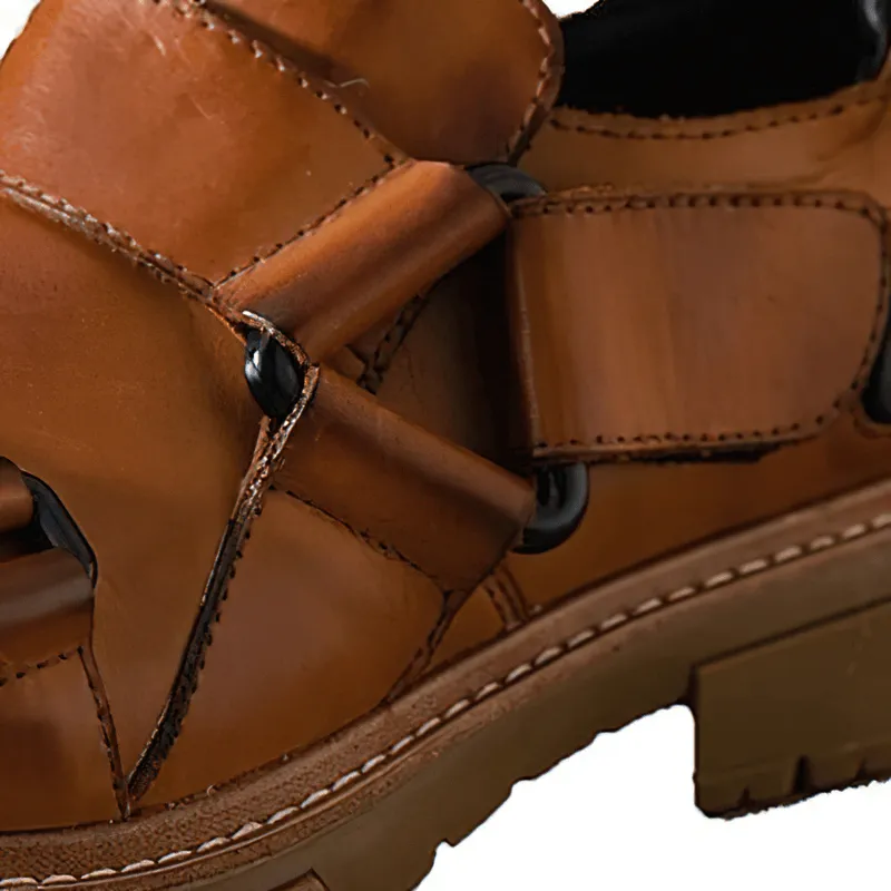 Men's Luxury Genuine Leather Shoes / Punk Rock Shoes with Non-Slip Rubber Platform