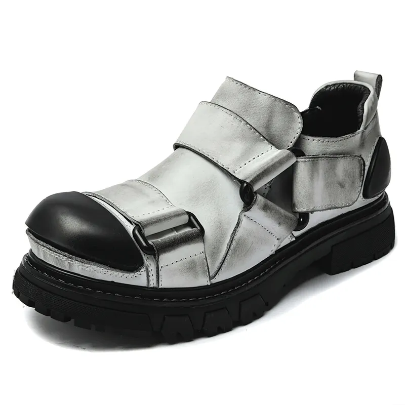 Men's Luxury Genuine Leather Shoes / Punk Rock Shoes with Non-Slip Rubber Platform