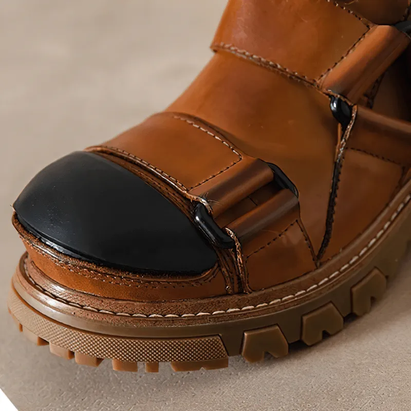 Men's Luxury Genuine Leather Shoes / Punk Rock Shoes with Non-Slip Rubber Platform