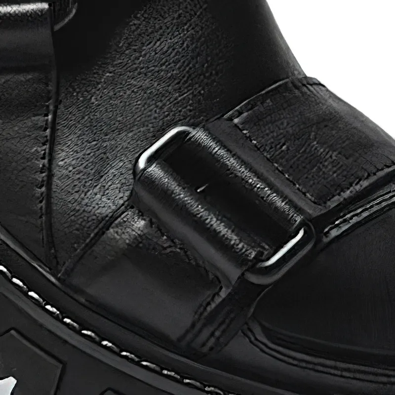 Men's Luxury Genuine Leather Shoes / Punk Rock Shoes with Non-Slip Rubber Platform