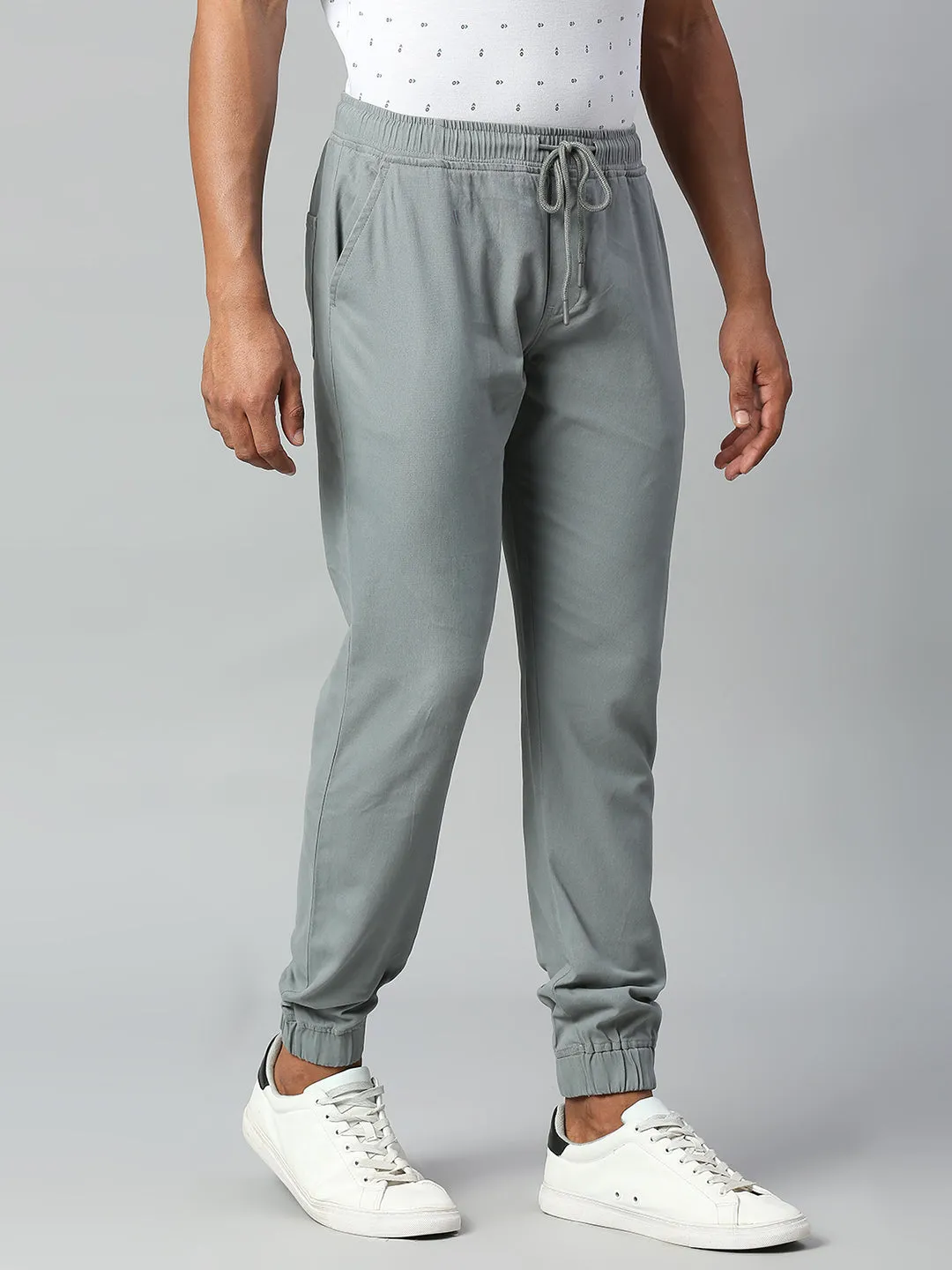 Men's Straight Fit Cotton Joggers (Aqua)