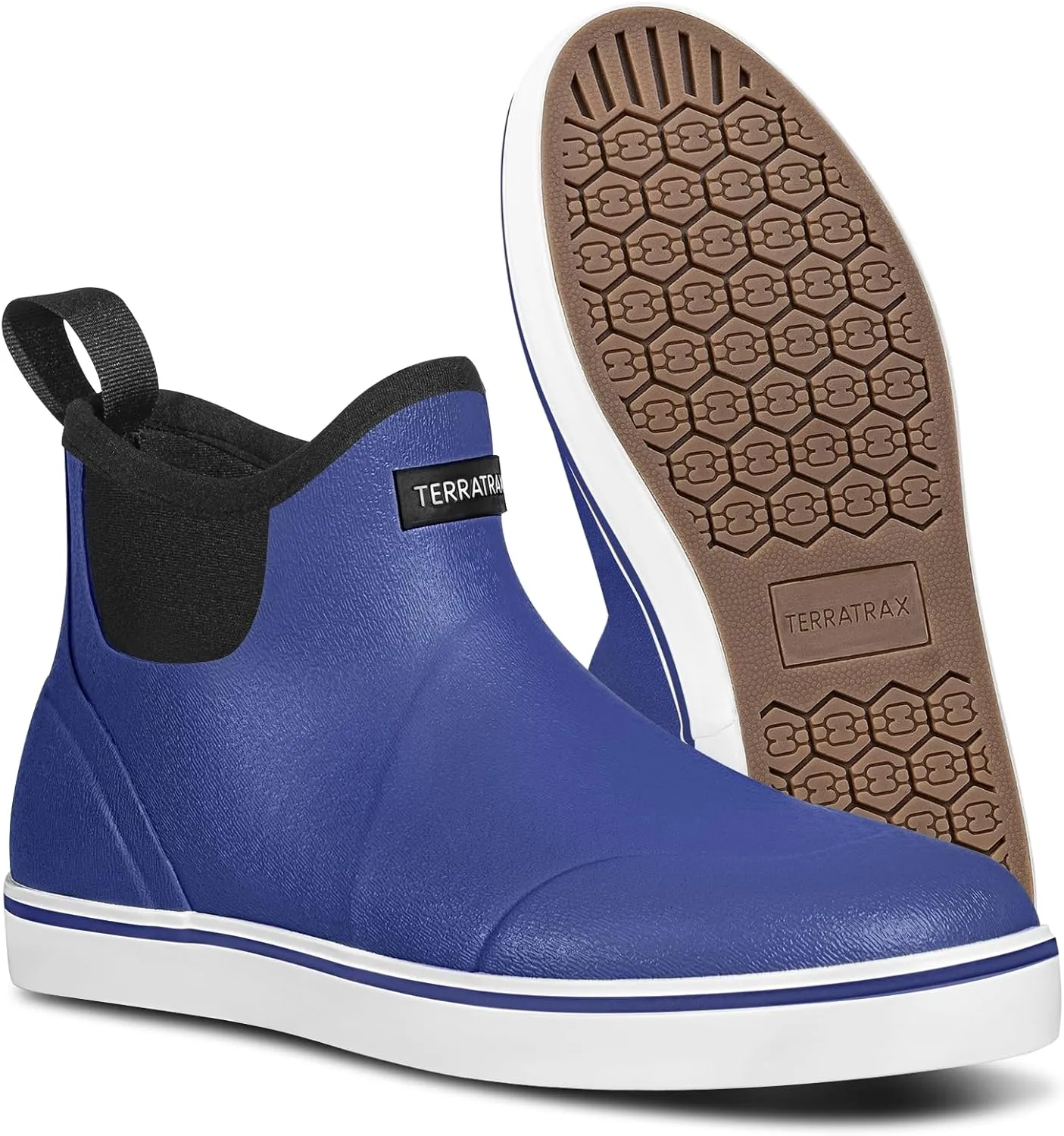 Men's Waterproof Deck Rain Boots - Anti-Slip Rubber Ankle Boots for men, ideal for Fishing and Boating, All-Season