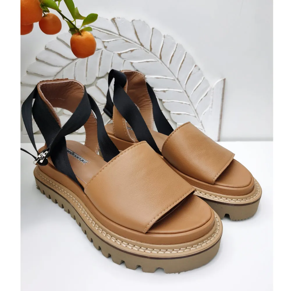 Milk Tea flat sandals