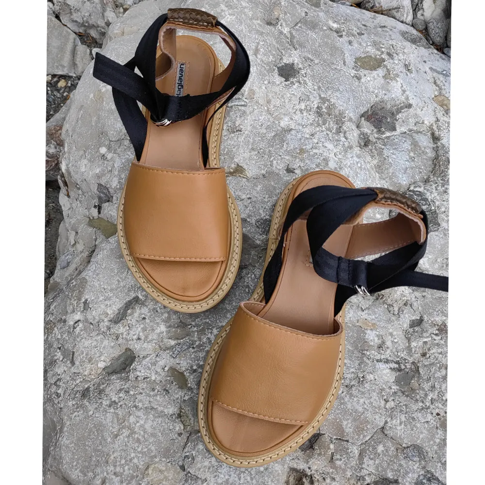 Milk Tea flat sandals
