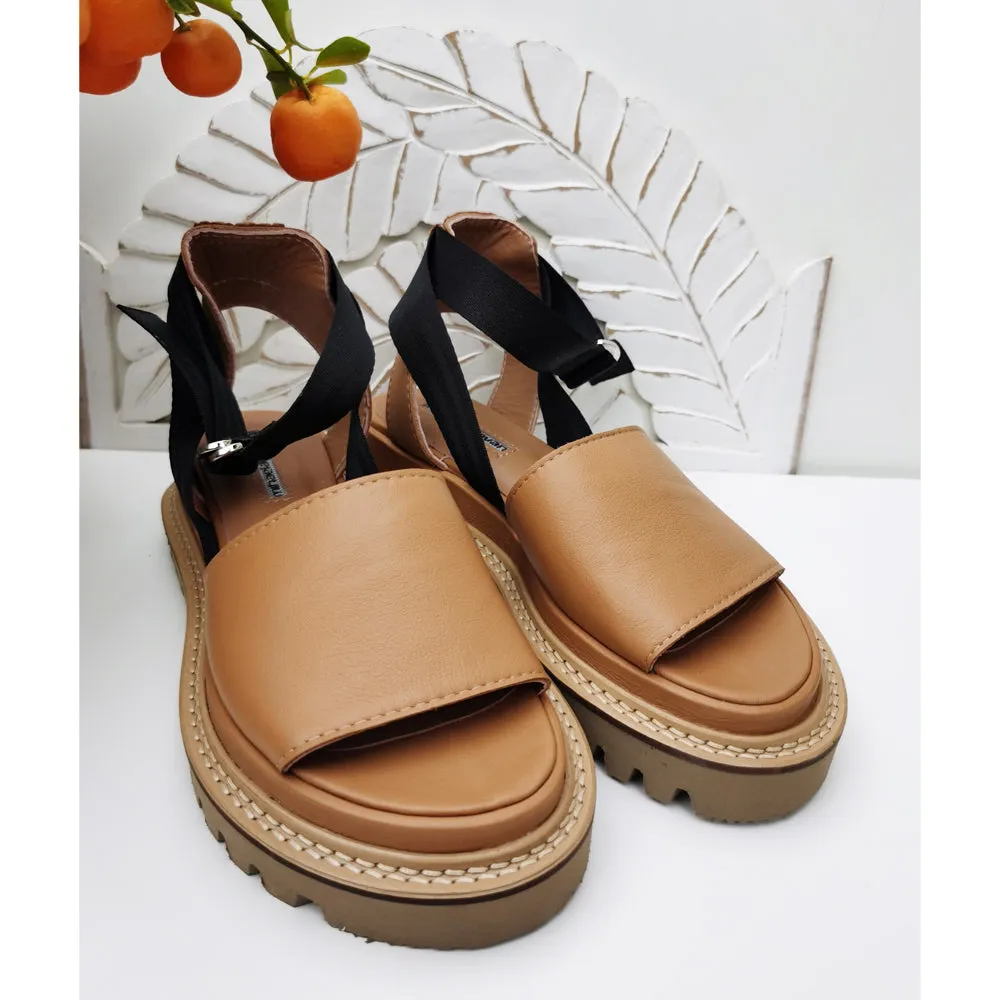 Milk Tea flat sandals