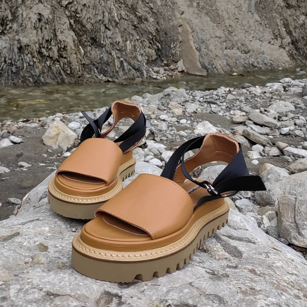 Milk Tea flat sandals
