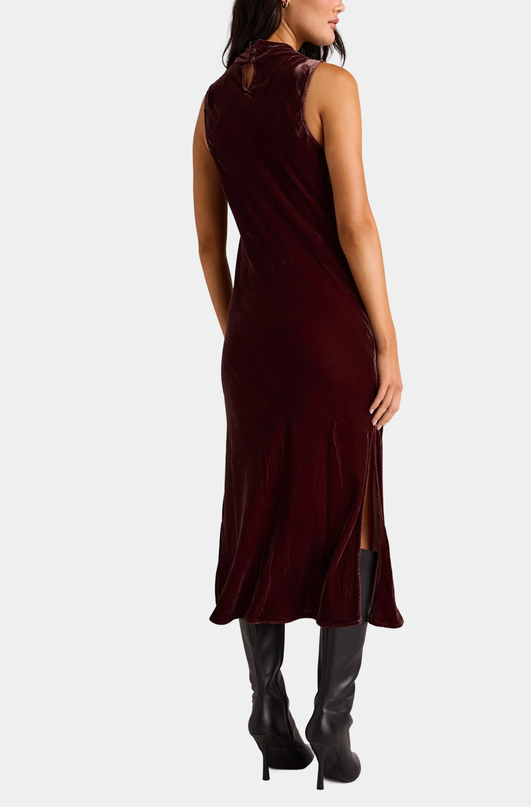 Mock Neck Halter Dress