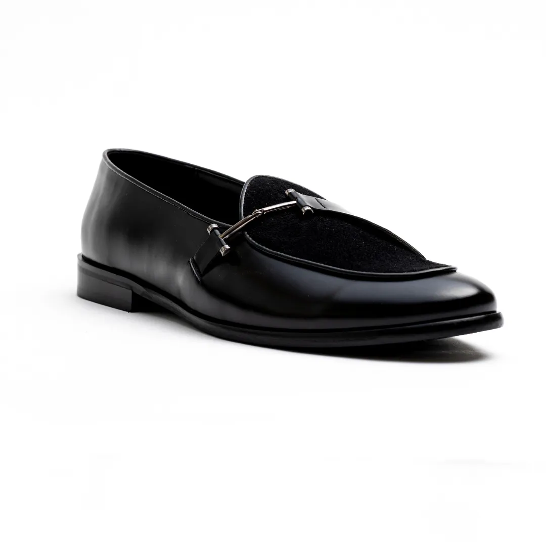 Monkstory Eclecta Matt Side Buckle Slip Ons - Black/Black