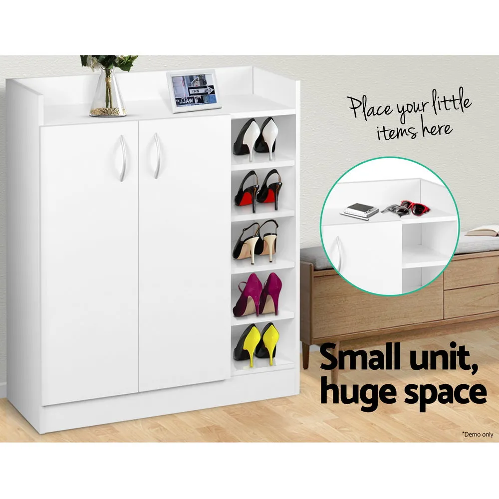 NNEDSZ 2 Doors Shoe Cabinet Storage Cupboard - White