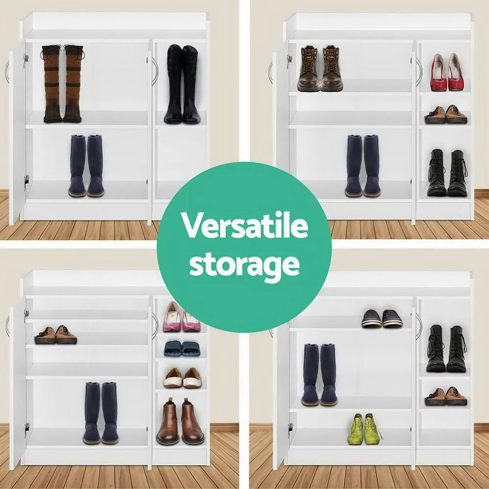 NNEDSZ 2 Doors Shoe Cabinet Storage Cupboard - White