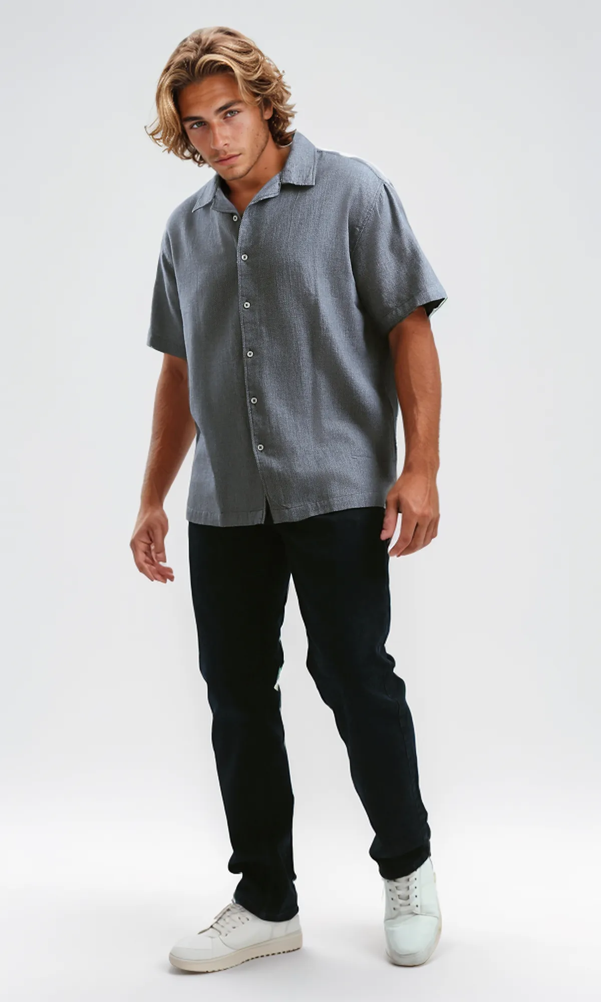 O194973 Solid Standard Navy Casual Jeans