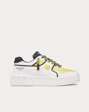 One Stud XL Nappa Leather White / Black / Light Yellow Low Top Sneakers
