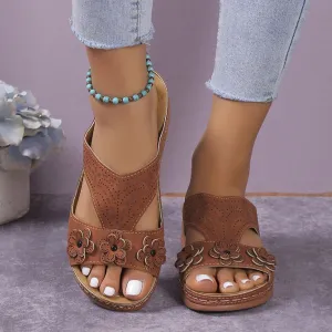Open Toe Platform Low Heel Sandals