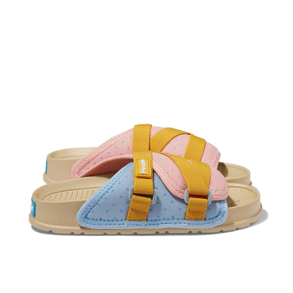 People Footwear Pink/Tan Lennon Chiller Slip On | Vegan Slide Sandal
