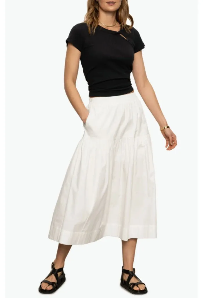 Poplin Prairie Skirt-White