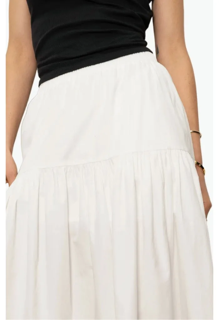 Poplin Prairie Skirt-White