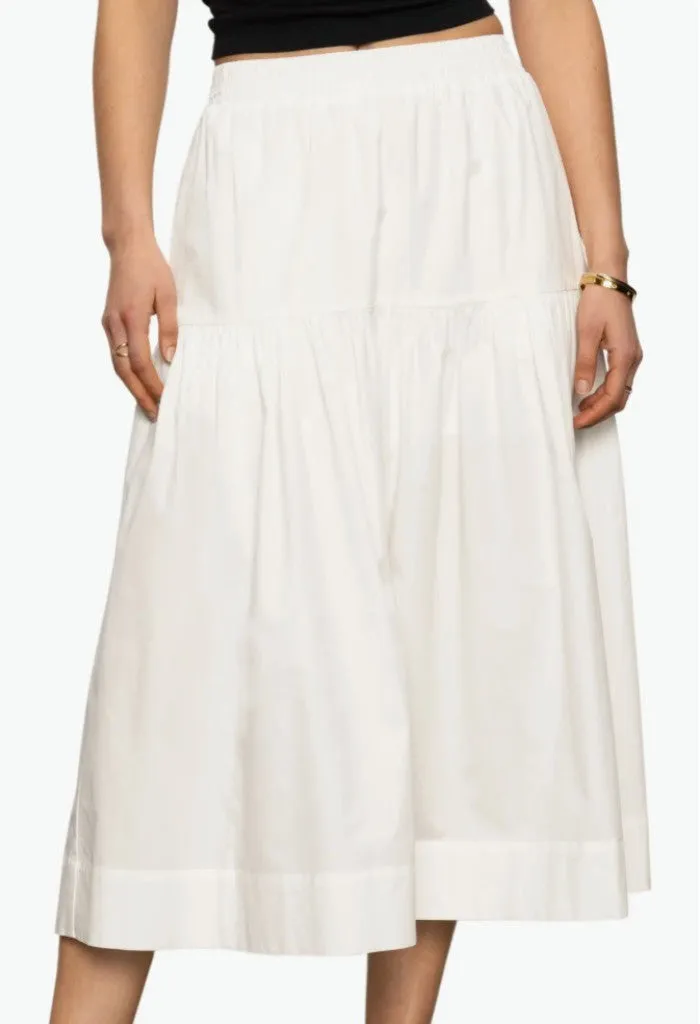 Poplin Prairie Skirt-White