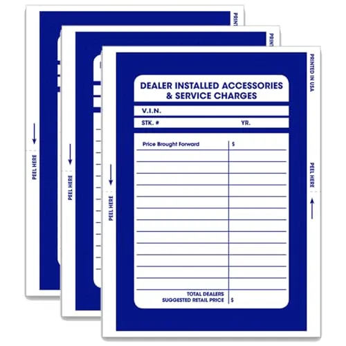 Pre-Printed Dealer Add On Sticker - 4.5" x 6" Self-Adhesive Window Display Visible from Vehicle Exterior - Single-Part Design for Easy Installation