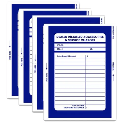Pre-Printed Dealer Add On Sticker - 4.5" x 6" Self-Adhesive Window Display Visible from Vehicle Exterior - Single-Part Design for Easy Installation