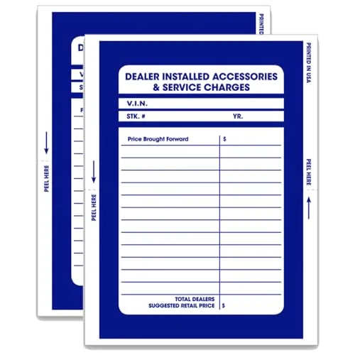 Pre-Printed Dealer Add On Sticker - 4.5" x 6" Self-Adhesive Window Display Visible from Vehicle Exterior - Single-Part Design for Easy Installation