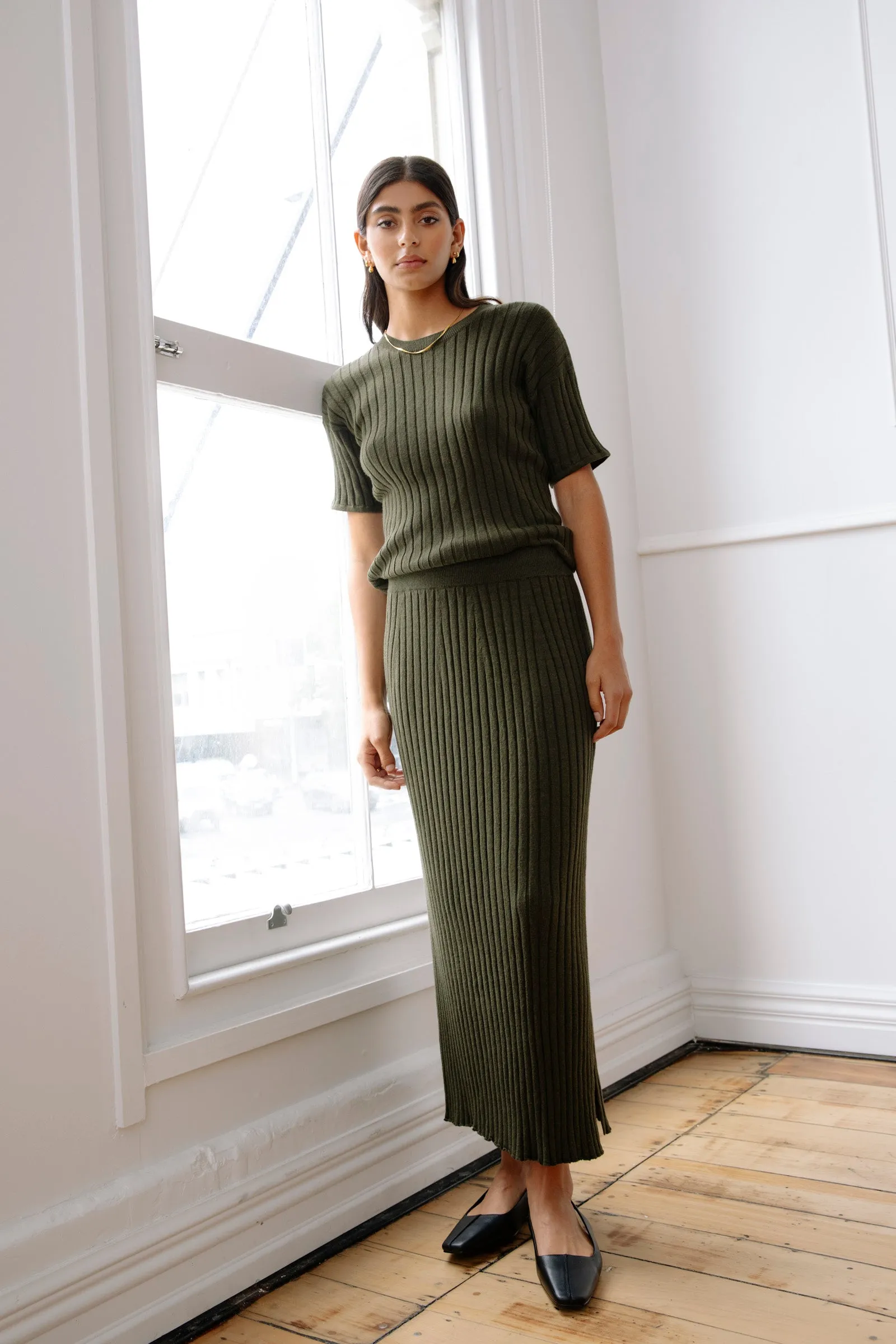 Reign Rib Skirt - Cypress