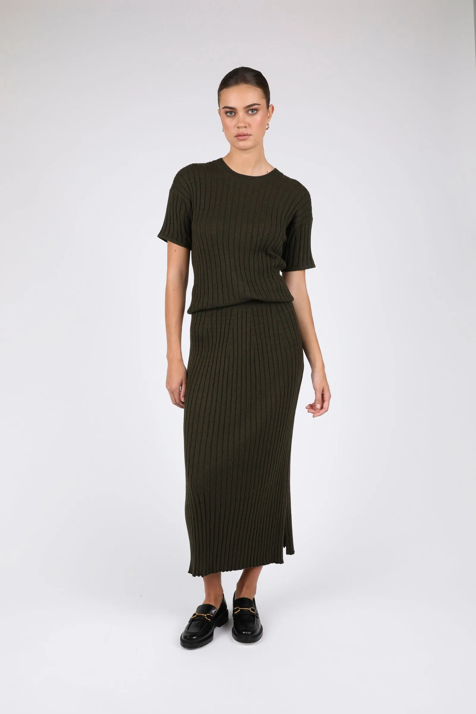 Reign Rib Skirt - Cypress