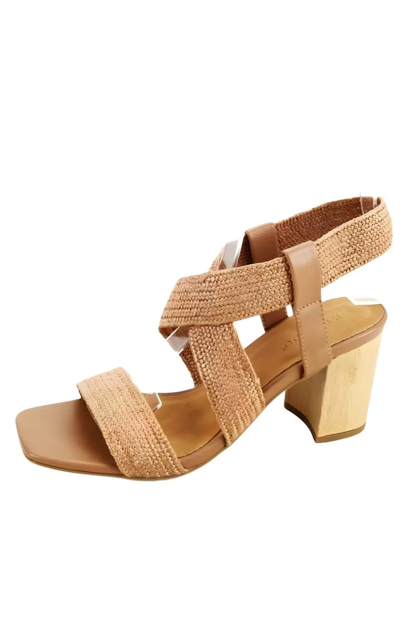 Resort Rattan Strappy Low Block Heel