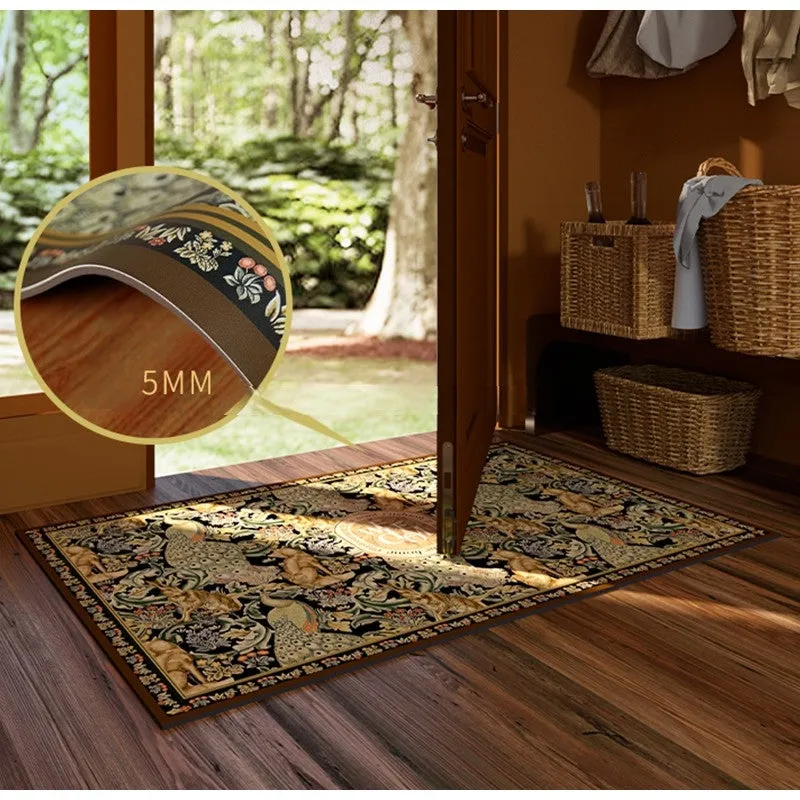 Retro Charm Animals Easy Clean Non-Slip Rug