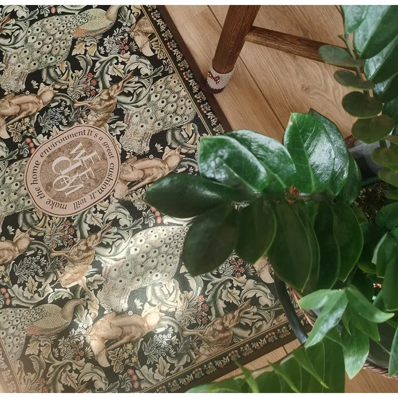 Retro Charm Animals Easy Clean Non-Slip Rug