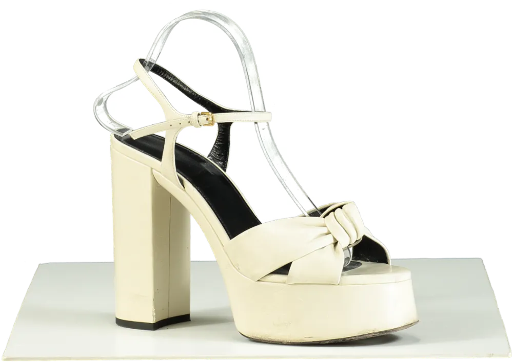 Saint Laurent Cream Platform Sandals UK 7