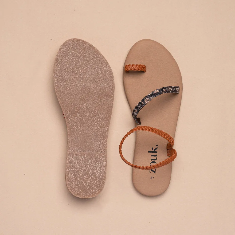 Sanjan Jaali Brown Braided Sandal