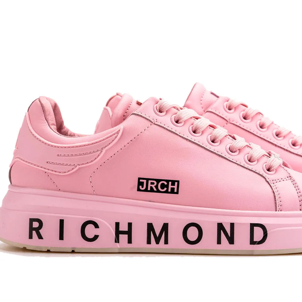 Scarpe Donna JOHN RICHMOND Sneakers in Pelle Light Pink con Logo Laterale