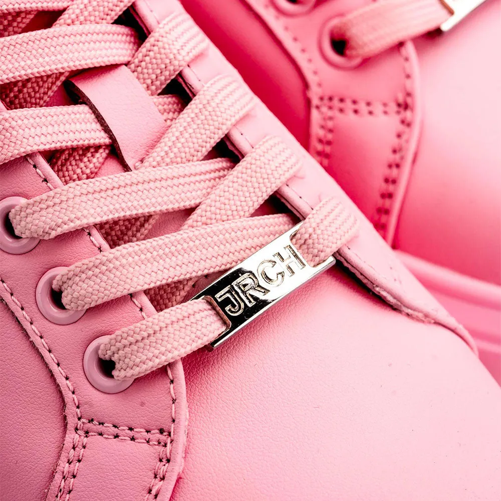 Scarpe Donna JOHN RICHMOND Sneakers in Pelle Light Pink con Logo Laterale